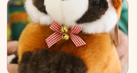 Cute Stuffed Red Panda Plush Toy with Small Bell, Animal Plushies