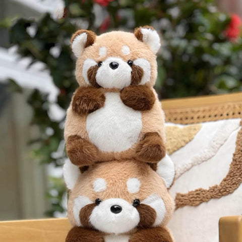 Chubby Stuffed Red Panda Plush Toy, Round Red Panda Plushies