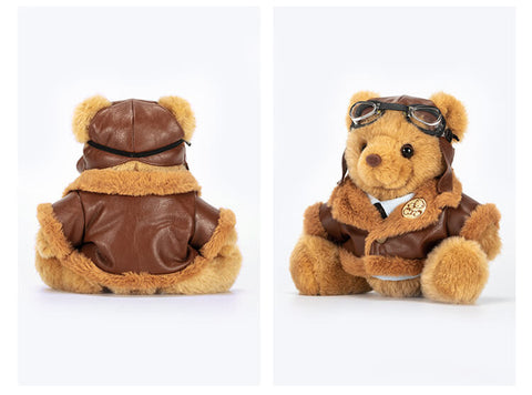 Handmade Captain Teddy Bear Plush Animal Stuffed Plushies Gifts