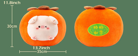 Chubby Pig Fruit Pillow