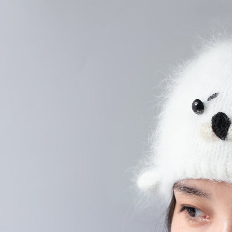 Hand-knitted Baby Seal Hat