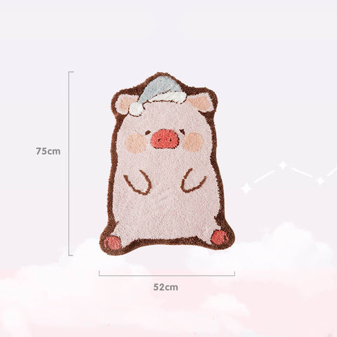 Cute Sleepy Pig Shaped Area Rug, Pig Carpet