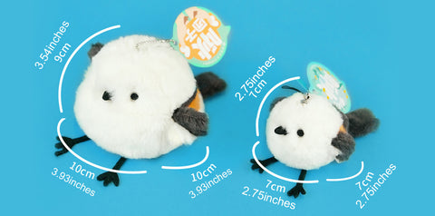 Cute Long-tailed Tit Bird Stuffed Plush Toy, Cute Bag Charm