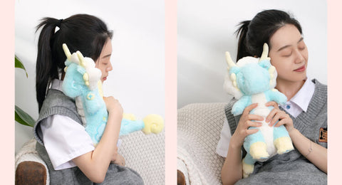 Sitting Chinese Blue Dragon Stuffed Animal Plush Toy