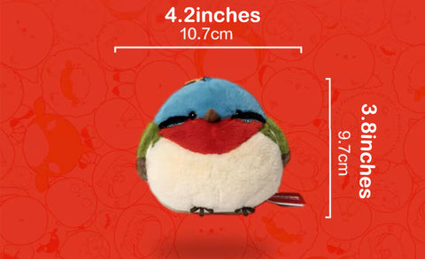 Chubby Stuffed Fork-tailed Sunbird Bag Charm, Plush Bird Keychain
