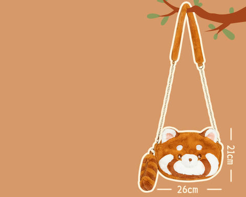 Cute Red Panda Crossbody Bag, Animal Shoulder Bag