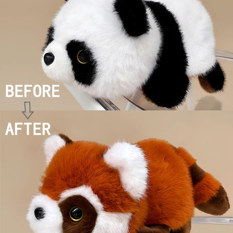 2 in 1 Stuffed Red Panda and Panda Plush Toy
