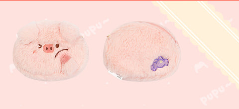 Cute Plush Zippered Pig Coin Purses