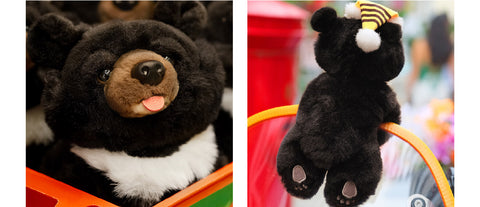 Cute Asian Black Bear Stuffed Plush Slap Bracelet, Bear Plushies