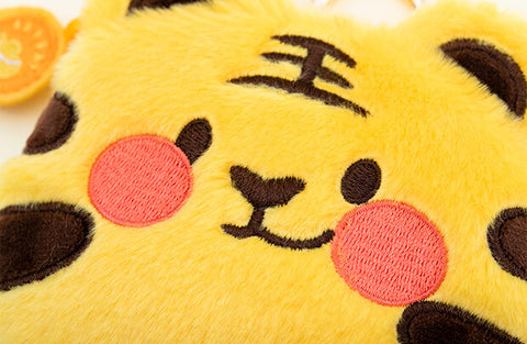 Cute Plush Zippered Tiger Coin Purse