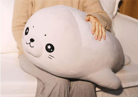 Soft Seal Hugging Pillow With Stars In The Eyes