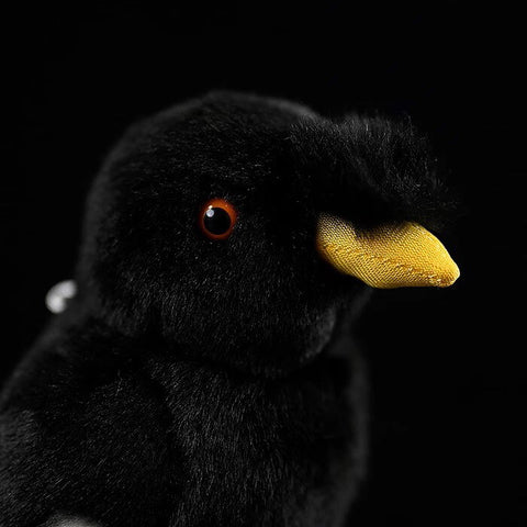 Realistic Crested Myna Bird Stuffed Animal Plush Toy