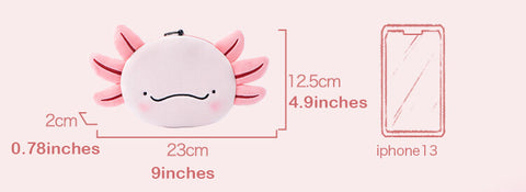 Cute Axolotl Zippered Coin Purses, Animal Money Bag