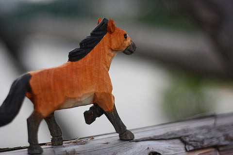 Handmade Carved Horse Figurine