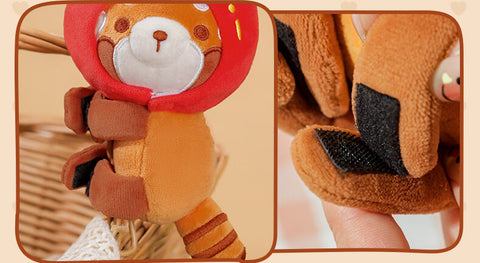 Red Panda Stuffed Plush Bag Charm, Clip on Red Panda