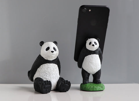 Panda Phone Stand Cute Animal Statue Panda Mobile Holder