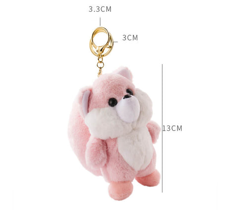 Cute Fox Plush Bag Charm, Stuffed Animal Keychain
