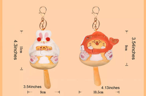 Cute Stuffed Cat Plush Bag Charm, Animal Plushies Keychain