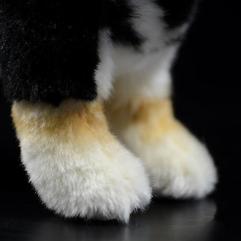 Realistic Black Husky Dog Stuffed Animal Plush Toy