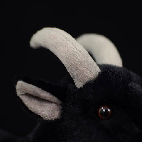 Realistic Black Goat Stuffed Animal Plush Toy