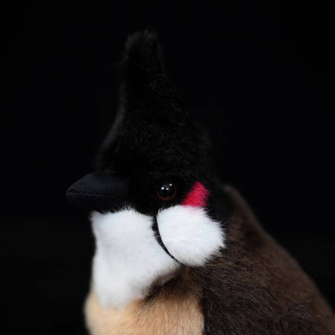 Realistic Red-whiskered Bulbul Bird Stuffed Animal Plush Toy