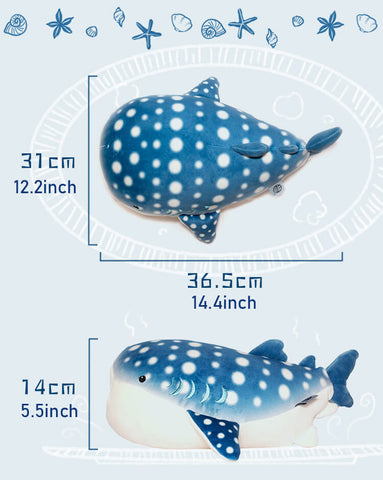 Whale Shark Stuffed Plush Toys Soft Hugging Elasticity Pillow - KEAIart®