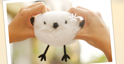 Cute Long-tailed Tit Bird Stuffed Plush Toy, Cute Bag Charm