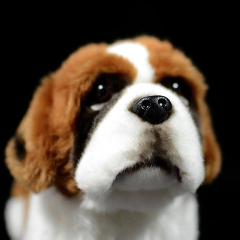Realistic Saint Bernard Dog Stuffed Animal Plush Toy