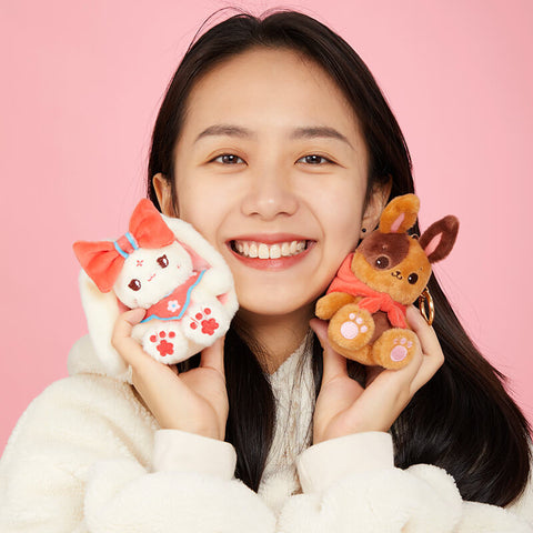 Cute Rabbit Plush Bag Charm, Stuffed Bunny Keychain