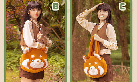 Two-Purpose Red Panda Big Handbag, Crossbody Bag