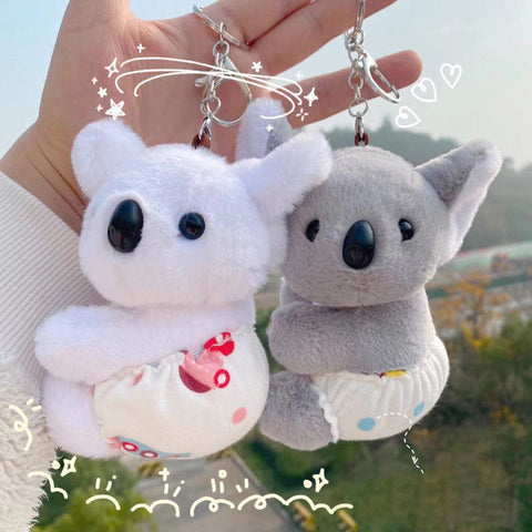 Cute Koala Baby Plush Bag Charm Stuffed Animal Keychain