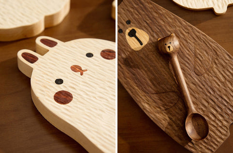 Wood Animal Serving Tray Plate