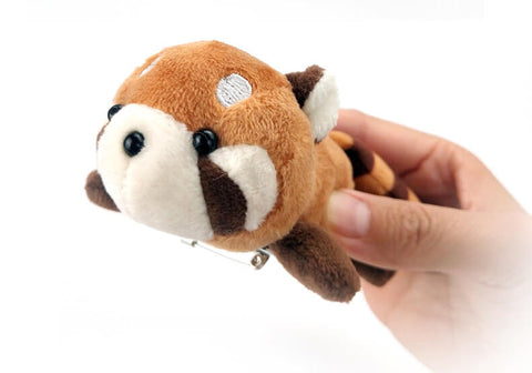 Red Panda Stuffed Plush Brooch, Animal Pin