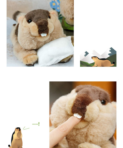 Marmota Stuffed Plush Slap Bracelet (Woodchuck, Grounghog)