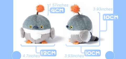 Baby Pigeon Plush Bag Charm, Stuffed Bird Keychain