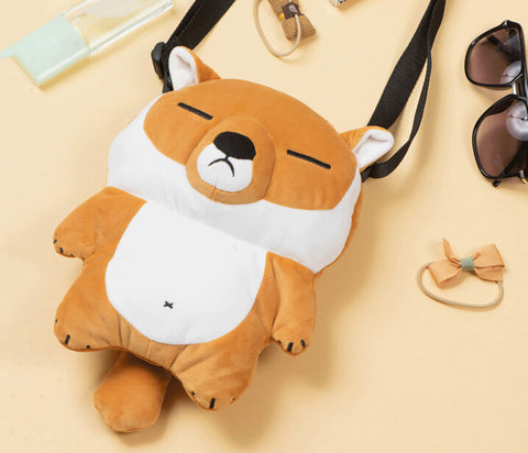 Cute Plush Tibetan Fox Shoulder Bag, Crossbody Packet