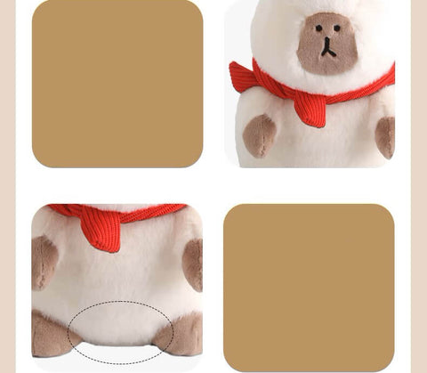 Cute Capybara Wearing Scarf Stuffed Plush Toy, Lazy Animal Plushies