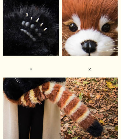 Handmade Realistic Red Panda Stuffed Animal Plush Toy