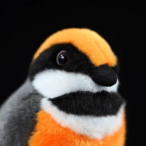 Realistic Black-throated Bushtit Bird Stuffed Animal Plush Toy