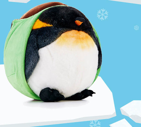 Big Chubby King Penguin Plush Stuffed Animal Round Pillow