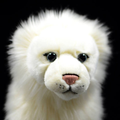 Realistic White Lion Stuffed Animal Plush Toy