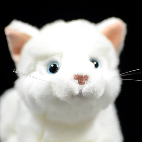 Realistic White Cat Stuffed Animal Plush Toy