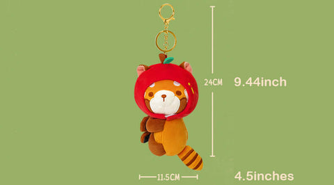 Red Panda Stuffed Plush Bag Charm, Clip on Red Panda