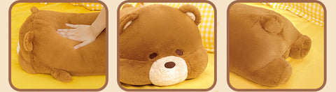 Soft Lie Down Bear Stuffed Animal Hugging Pillow