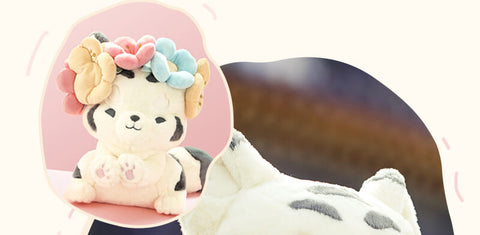Cartoon White Tiger Stuffed Animal