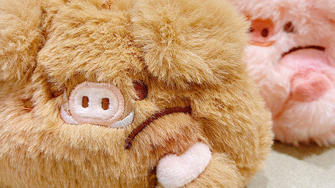 Cute Plush Zippered Pig Coin Purses