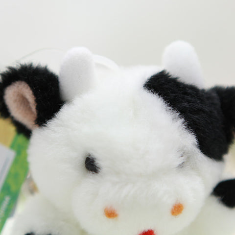 Mini Cow Plush Bag Charm, Animal Stuffed Keychain