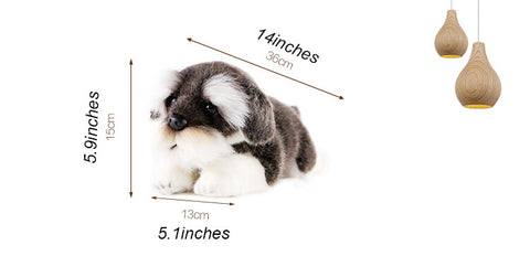 Lifelike Miniature Schnauzer Stuffed Animal Plush Toy