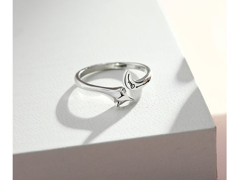 European 925 Sterling Silver Cute Fox Adjustable Finger Rings Women Jewelry Gift 