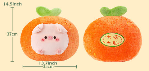Chubby Pig Fruit Pillow